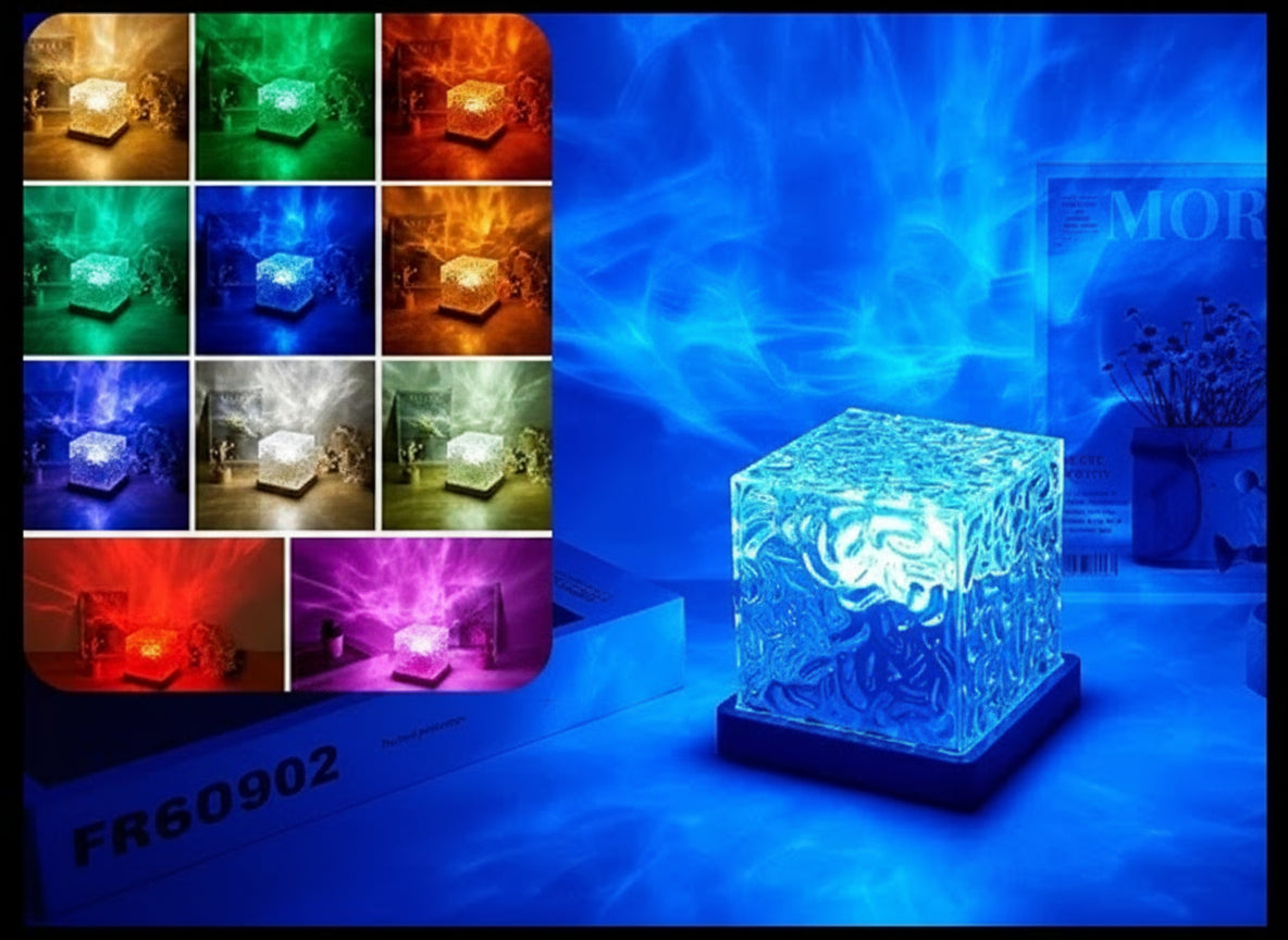 Northern Lights Ripple LED Projection Lamp – 16-Color Remote Controlled Ambient Light